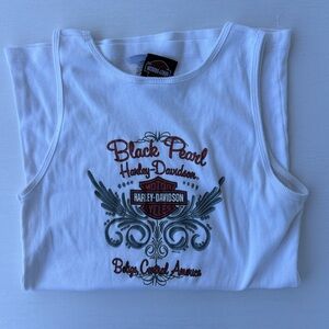 Harley-Davidson White Tank Top Graphic Design
